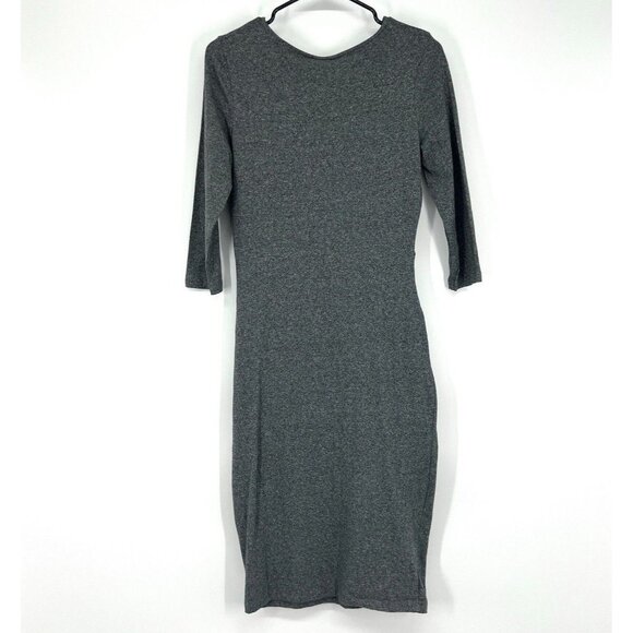 Seed Heritage Dress Gray Twist Front Stretch 3/4 Sleeve NWT - Picture 7 of 9